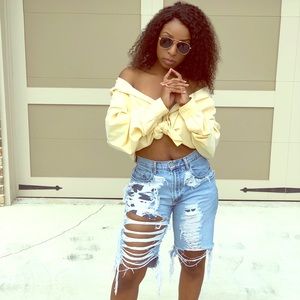 Hand-Distressed Bermuda Shorts ALL SIZES